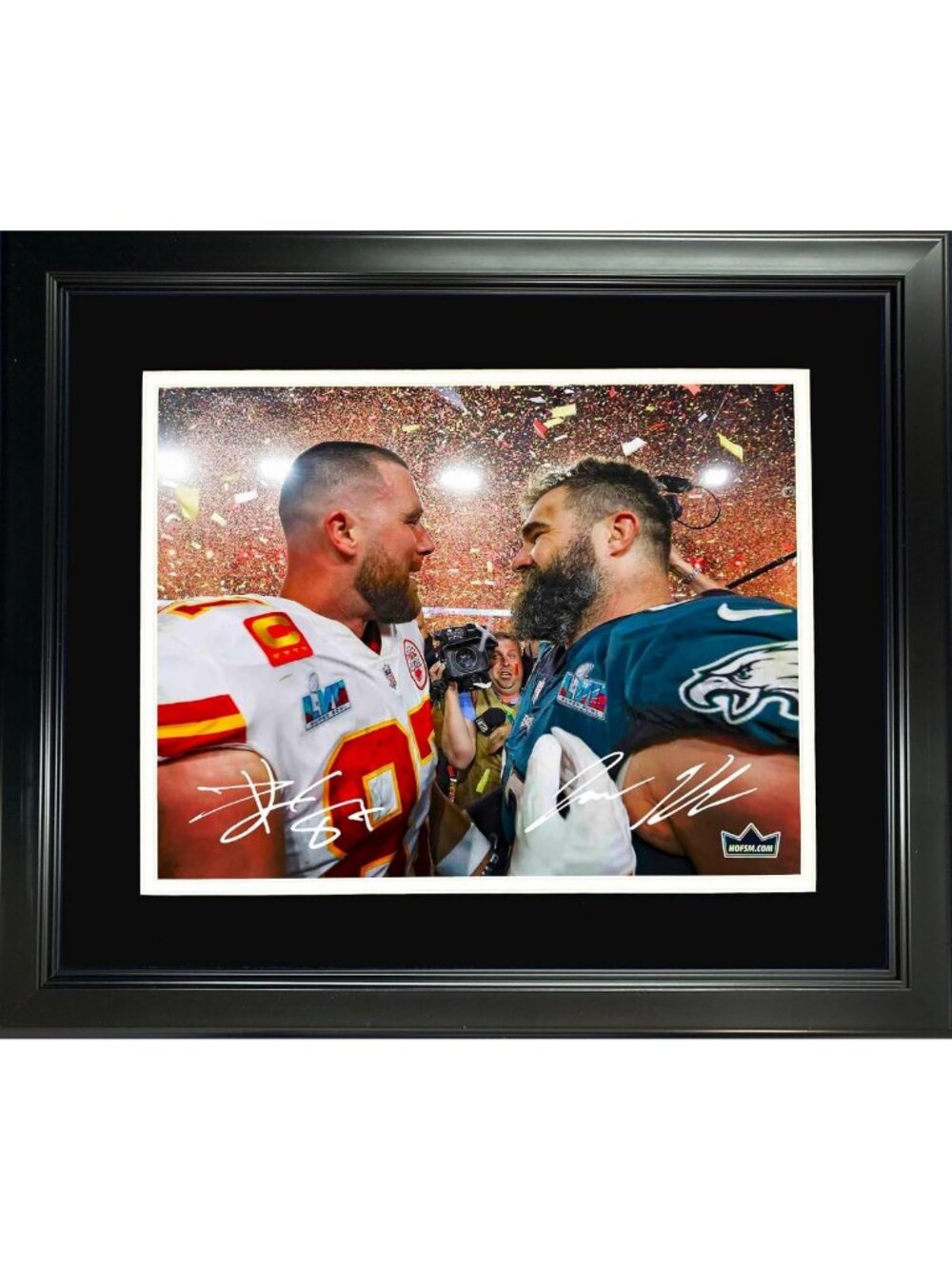 Framed Super Bowl LVII Dual Signature Football Photo 11"x14" - Laser Engraved